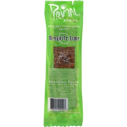 PRIMAL STRIPS: Jerky Vegan Seitan Mesquite Lime, 1 oz