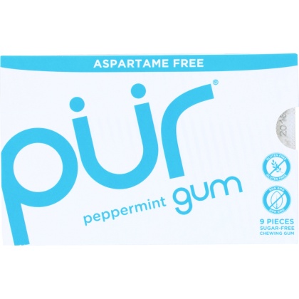 PUR GUM: Aspartame Free Gum Peppermint, 9 pc