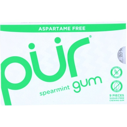 PUR GUM: Aspartame Free Gum Spearmint, 9 pc