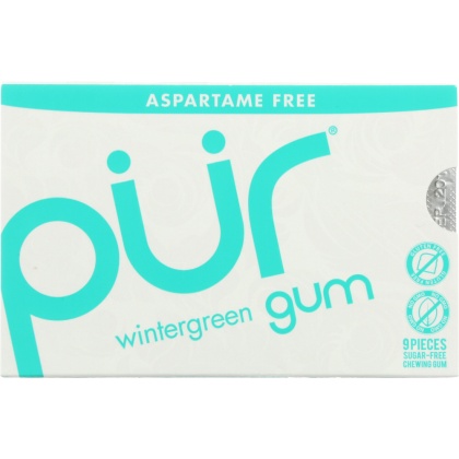 PUR GUM: Aspartame Free Gum Wintergreen, 9 pc