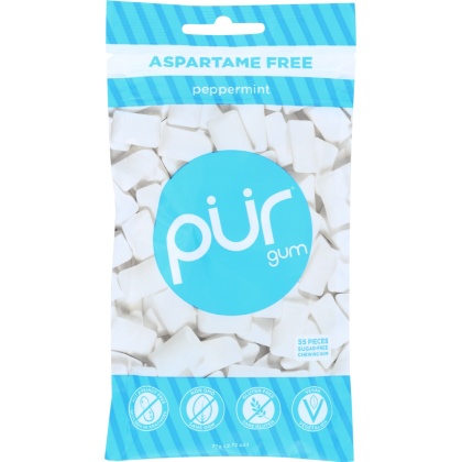 PUR GUM: Peppermint Gum, 2.72 oz