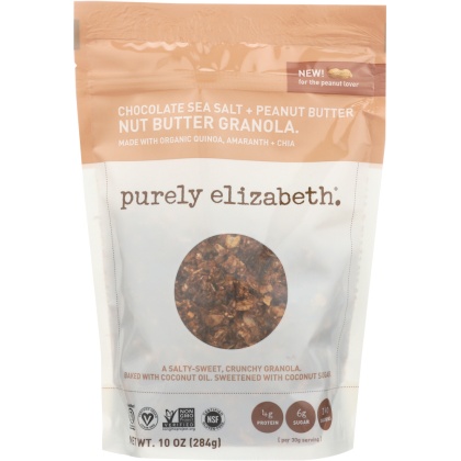 PURELY ELIZABETH: Chocolate Sea Salt Peanut Butter Granola, 10 oz