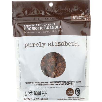 PURELY ELIZABETH: Granola Probiotic Chocolate Sea Salt, 8 oz