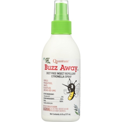 QUANTUM: Buzz Away Deet Free Insect Repellent Citronella Spray, 6 oz