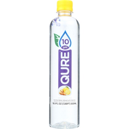 QURE: Alkaline Water Lemon Ginger, 16.9 oz