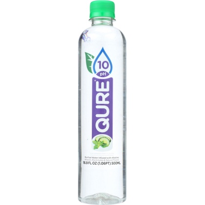 QURE: Cucumber Mint Alkaline Water, 16.9 oz