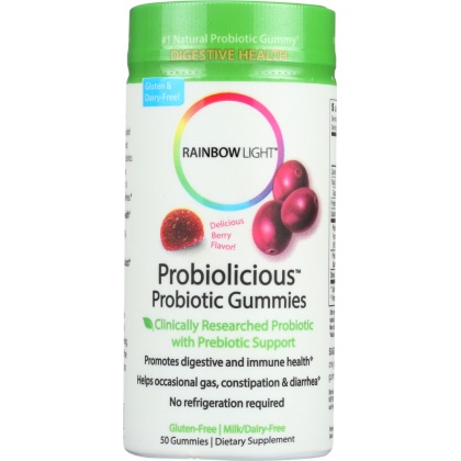 RAINBOW LIGHT: Probiolicious Probiotic Gummies Berry, 50 Gummies