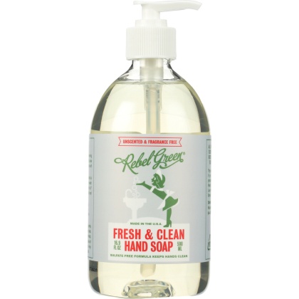 REBEL GREEN: Fresh & Clean Hand Soap Unscented, 16.9 oz