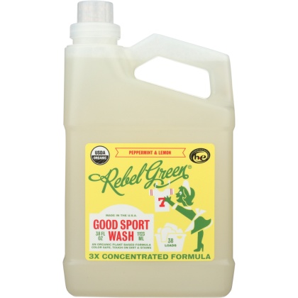 REBEL GREEN: Good Sport Wash Peppermint & Lemon, 38 oz