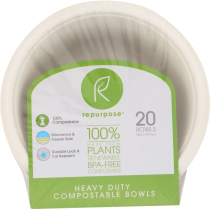 REPURPOSE: Eco-Friendly Tree Free Paper Bowls, 20 count