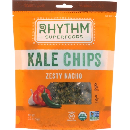 RHYTHM SUPERFOODS: Kale Chips Zesty Nacho, 2 oz