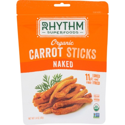 RHYTHM SUPERFOODS: Organic Naked Carrot Sticks, 1.4 oz