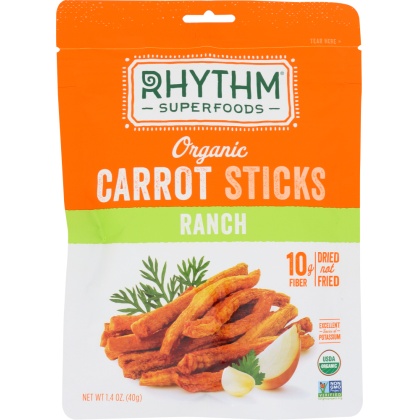 RHYTHM SUPERFOODS: Organic Ranch Carrot Sticks, 1.4 oz