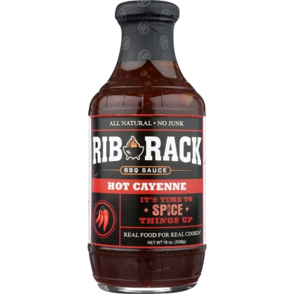 RIB RACK: Hot Cayenne BBQ Sauce, 19 oz