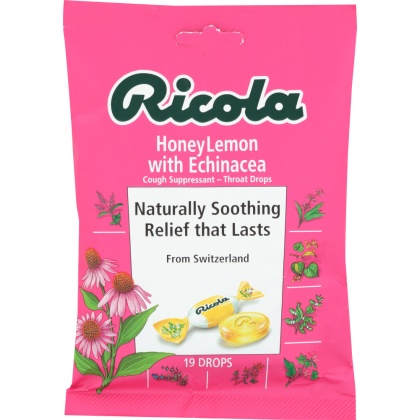 RICOLA: Honey Lemon with Echinacea Cough Suppressant, 19 pc