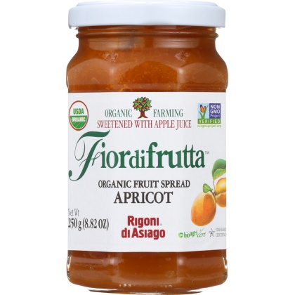 RIGONI: Fiordifrutta Organic Fruit Spread Apricot, 8.82 oz