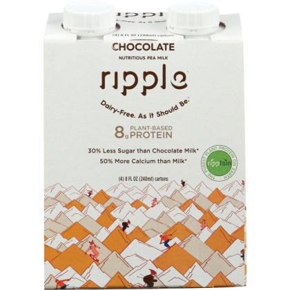 RIPPLE: Milk Aseptic Chocolate 4pk, 32 fo