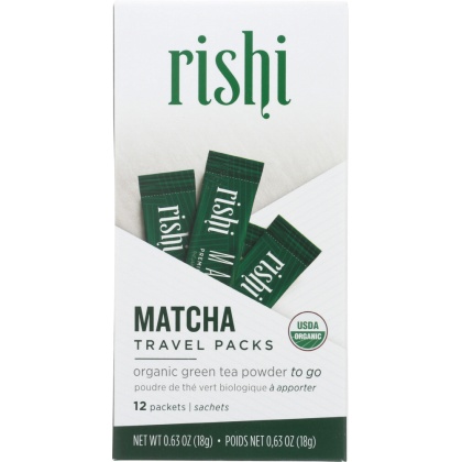 RISHI TEA: Matcha Tea Powder Travel Packs, 18 gm