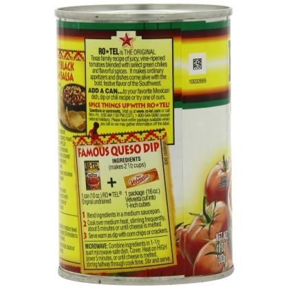 RO TEL: Original Diced Tomatoes and Green Chilies, 10 oz