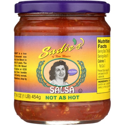 SADIE\'S: Not as Hot Salsa, 16 oz