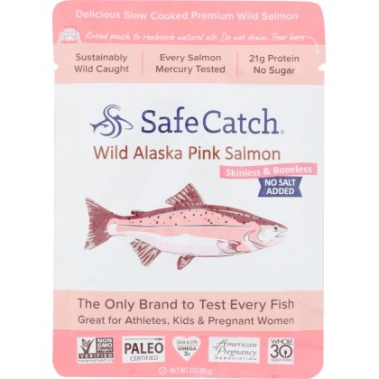 SAFECATCH: Wild Alaska Pink Salmon No Salt Added, 3 oz