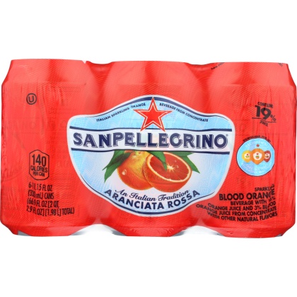 SAN PELLEGRINO: Sparkling Orange Beverage 6 Packs, 66.9 oz