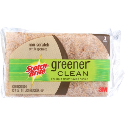 SCOTCH BRITE: Sponge Non Scratch Natural 3, 3 pk