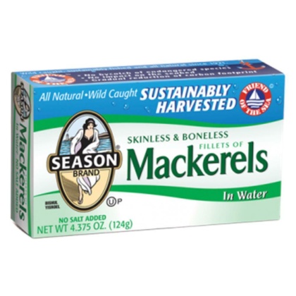 SEASON: Fillets of Mackerels in Water, 4.375 oz