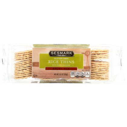 SESMARK: Gluten Free Rice Thins Brown Rice, 3.5 oz