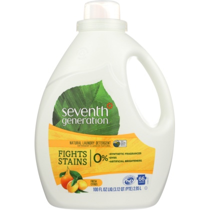 SEVENTH GENERATION: Natural Laundry Detergent Fresh Citrus, 100 oz