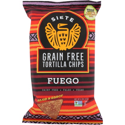 SIETE: Chip Tortilla Fuego, 4 oz