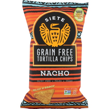 SIETE: Tortilla Nacho Chip, 4 oz