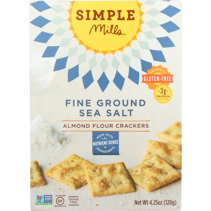 SIMPLE MILLS: Fine Ground Sea Salt Crackers, 4.25 oz