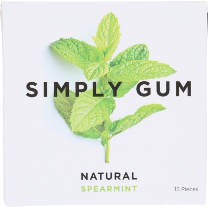 SIMPLY GUM: Natural Spearmint Gum, 15 pc