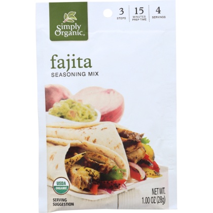 SIMPLY ORGANIC: Seasoning Mix Fajita, 1 Oz