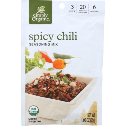 SIMPLY ORGANIC: Seasoning Mix Spicy Chili, 1 Oz