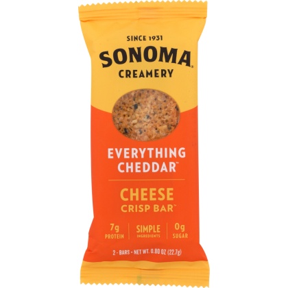 SONOMA CREAMERY: Cheese Crisp Bars Everything Cheddar, 0.80 oz