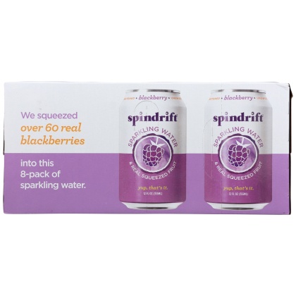 SPINDRIFT: Blackberry Sparkling Water 8 Pack, 96 fo