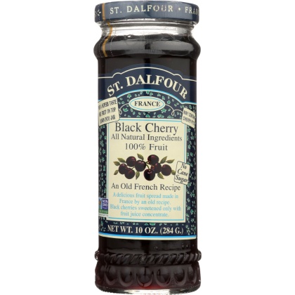 ST DALFOUR: All Natural Fruit Spread Black Cherry, 10 oz