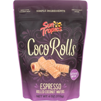 SUN TROPICS: Cookie Coconut Wafer Espresso, 4 oz