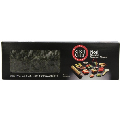 SUSHI CHEF: Nori Toasted Seaweed Sheets, 0.45 oz