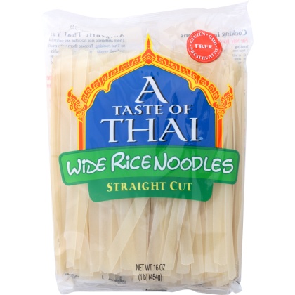 TASTE OF THAI: Wide Rice Noodles Gluten Free, 16 oz