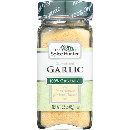 THE SPICE HUNTER: 100% Organic Granulated Garlic, 2.2 oz