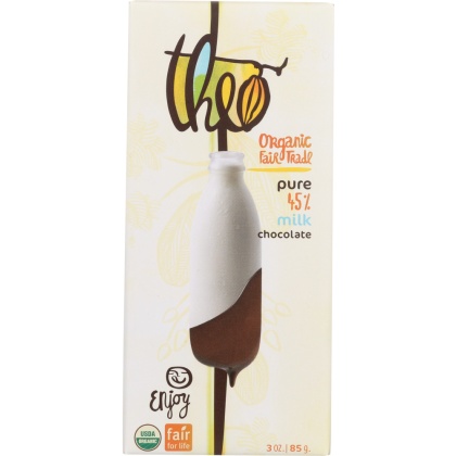 THEO CHOCOLATE: Organic Milk Chocolate 45% Cacao, 3 oz