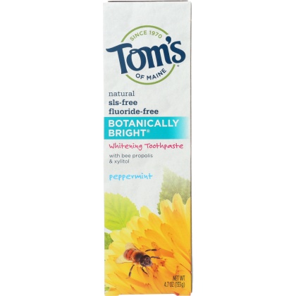 TOM\'S OF MAINE: Botanically Bright Whitening Toothpaste Peppermint, 4.7 oz