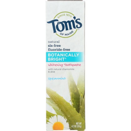 TOM\'S OF MAINE: Botanically Bright Whitening Toothpaste Spearmint, 4.7 oz