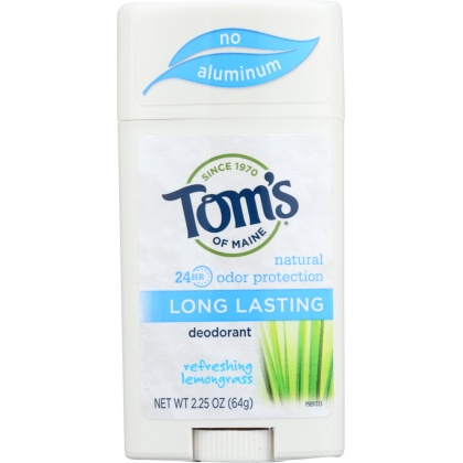 TOMS OF MAINE: Long Lasting Deodorant Refreshing Lemongrass, 2.25 Oz