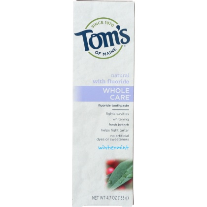 TOMS OF MAINE: Whole Care Fluoride Toothpaste Wintermint, 4.7 Oz