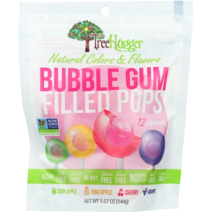 TREE HUGGER: Bubble Gum Filled Pops, 5.07 oz