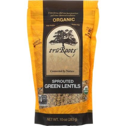 TRUROOTS: Organic Sprouted Green Lentil, 10 oz